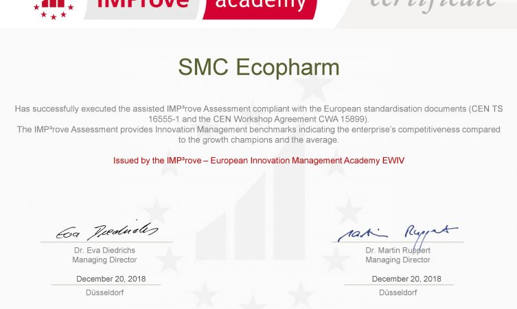 SMC Ecopharm Ltd. received the IMP3rove certificate